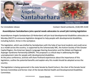 Click to view Assemblyman Angelo Santabarbara’s Press Release.