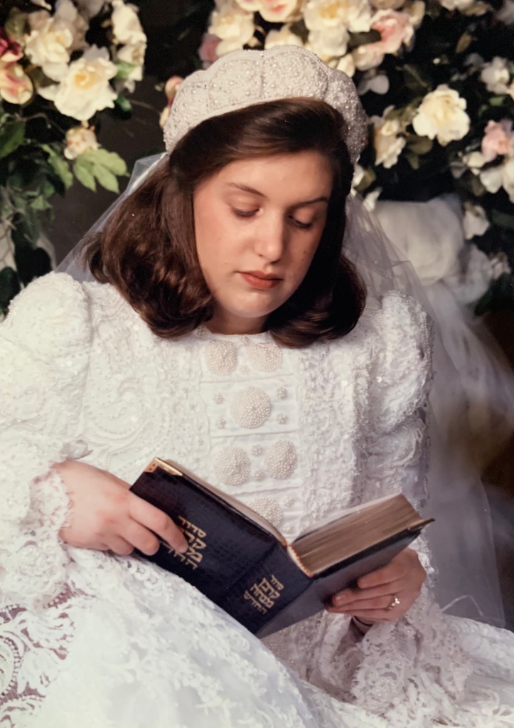 Henny Kupferstein as a bride, fasting and praying before the ceremony, Feb 18, 1997 